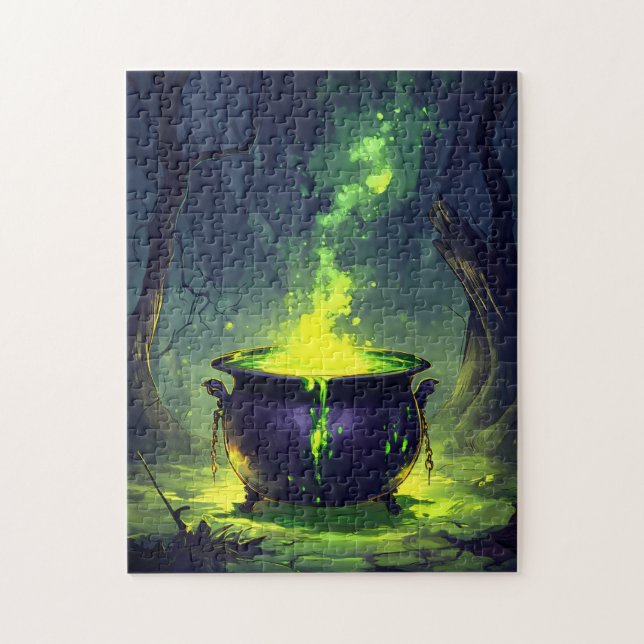 Glühender Zaubertrank Cauldron Halloween Puzzle (Vertikal)