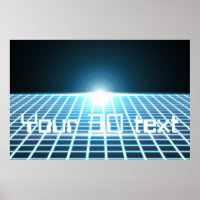 Glühendes 3D-Raster mit anpassbarem Text