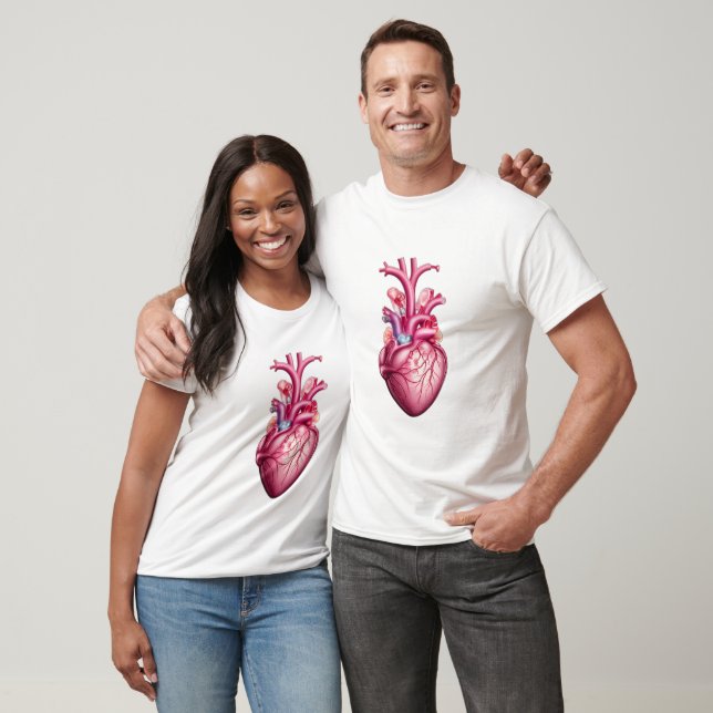 glühendes anatomisches Herz T-Shirt (Unisex)