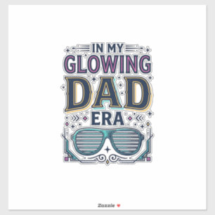 Glühendes Dad Era Retro Neon Sonnenbrille Shirt_1 Aufkleber