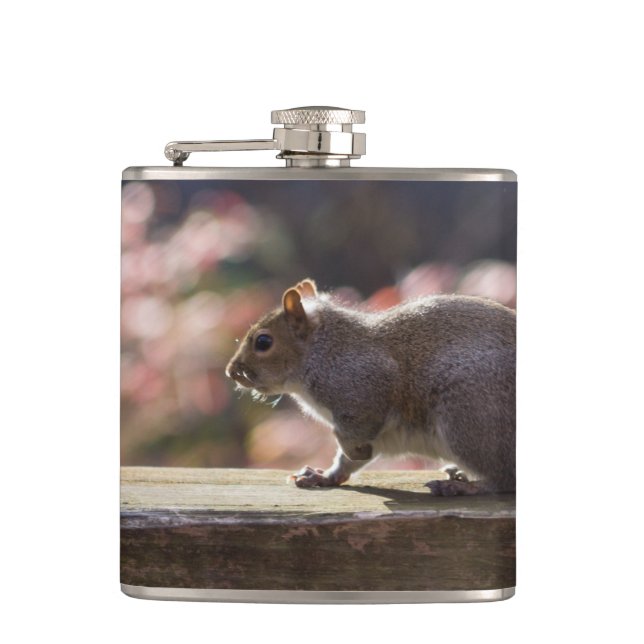 Glühendes Eichhörnchen Flachmann (Vorderseite)