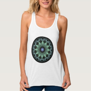 Glühendes Fraktal runder Muster Tank Top