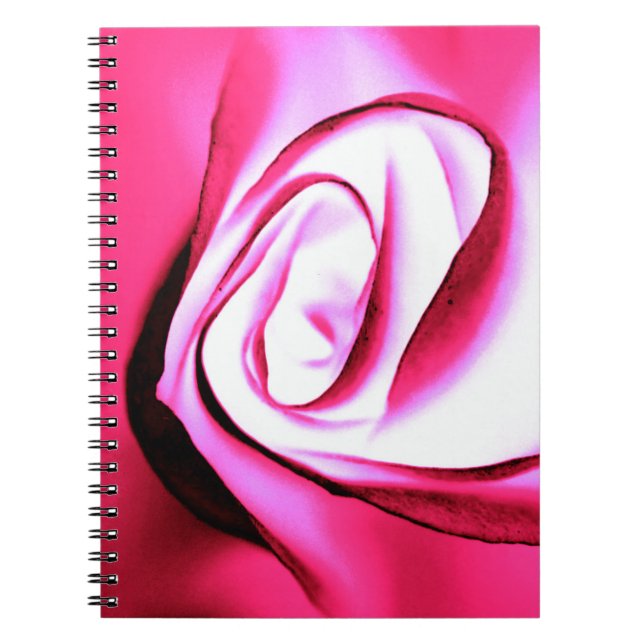 Glühendes Fuchsia-Rose-Notebook Notizblock (Vorderseite)