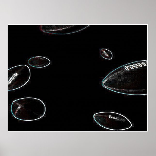 Glühendes Fußballposter Poster (Vorne)