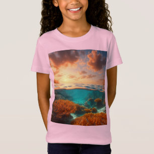 Glühendes Korallenfeld: Ein 3D-Traum für den Ozean T-Shirt