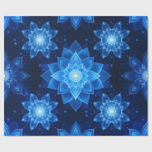 Glühendes Lotus Wrapping Papier Geschenkpapier (Flach)