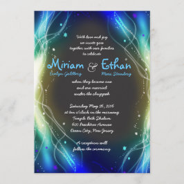 Glühendes Neon spielt jüdische Hochzeits-Einladung Einladung