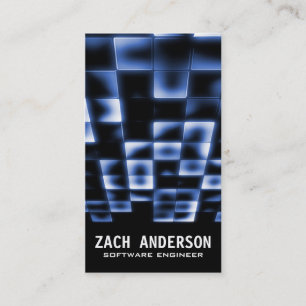 Glühendes quadratisches Mosaik - Blau Visitenkarte