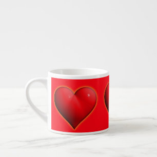 Glühendes rotes 3D-Herz Espressotasse
