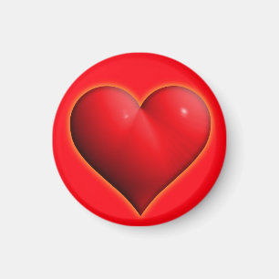 Glühendes rotes 3D-Herz Magnet