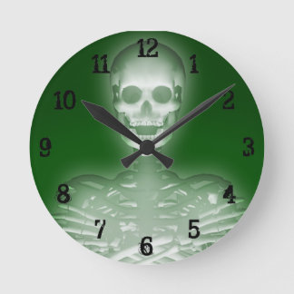 Glühendes Skelett: Wall Clock Runde Wanduhr