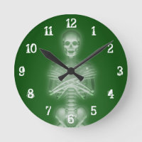 Glühendes Skelett: Wanduhr