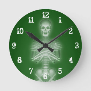 Glühendes Skelett: Wanduhr