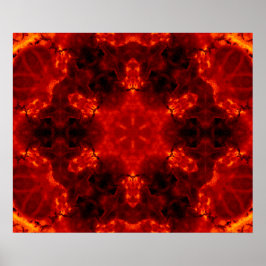 Glühendes Snowflake Orange Gradient Kaleidoskop Poster