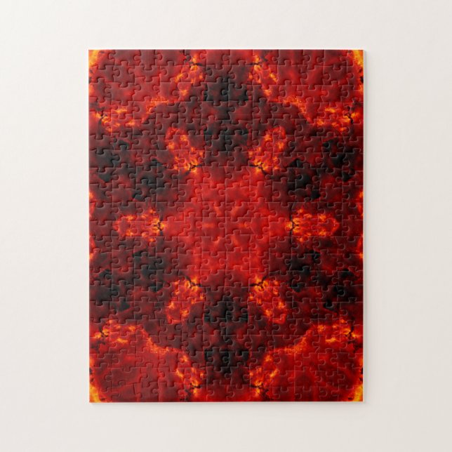 Glühendes Snowflake Orange Gradient Kaleidoskop Puzzle (Vertikal)