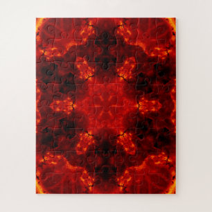 Glühendes Snowflake Orange Gradient Kaleidoskop Puzzle