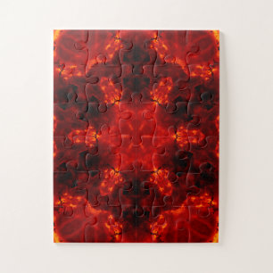 Glühendes Snowflake Orange Gradient Kaleidoskop Puzzle