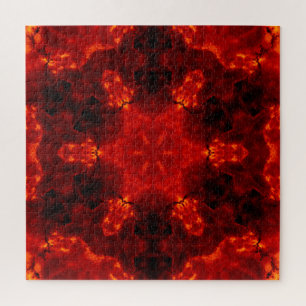 Glühendes Snowflake Orange Gradient Kaleidoskop Puzzle
