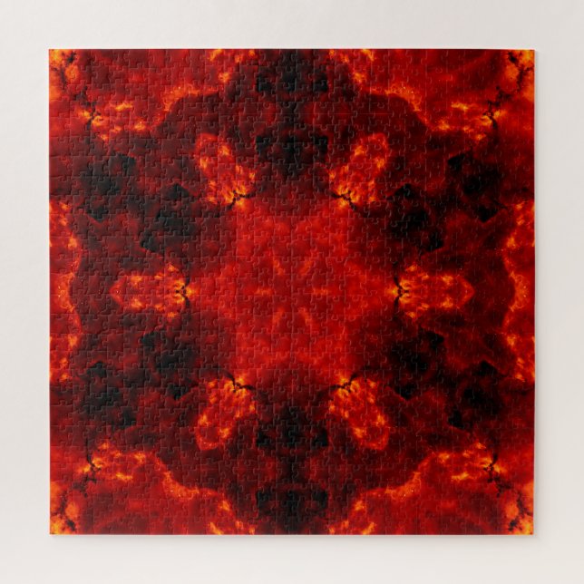 Glühendes Snowflake Orange Gradient Kaleidoskop Puzzle (Vertikal)