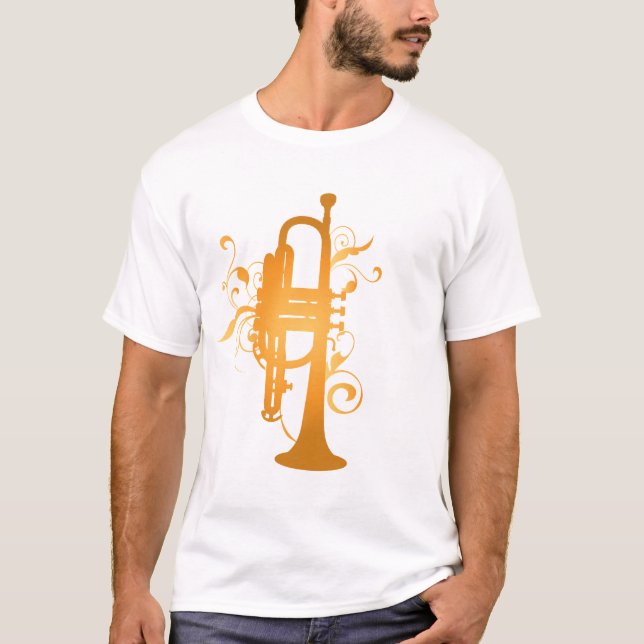 Glühendes Trompete-Musik-Geschenk T-Shirt (Vorderseite)