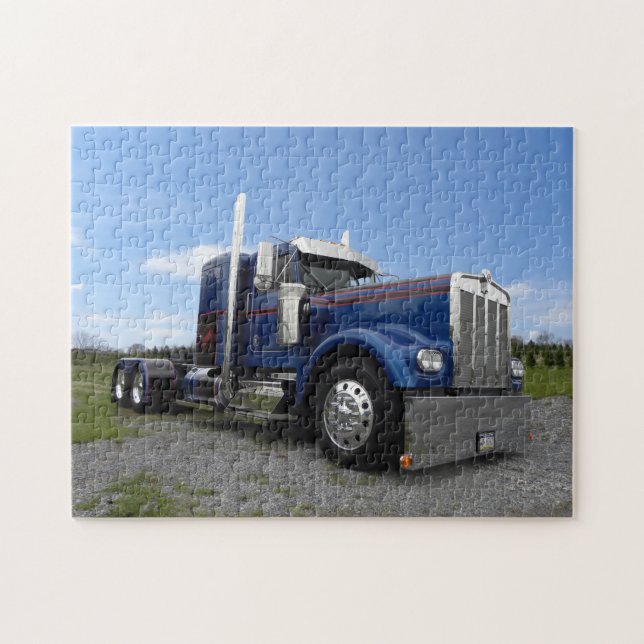 Glühendes u. blaues Kenworth Puzzlespiel Puzzle (Horizontal)