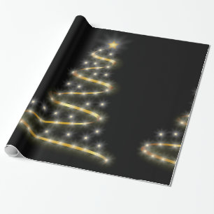 Glühendes Weihnachtsbaum-Designpapier Geschenkpapier