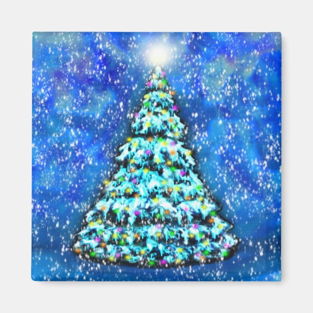 Glühendes Weihnachtsbaummagnet Magnet (Vorne)