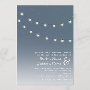 Glühlampe-Abends-Hochzeits-Proben-Abendessen Einladung