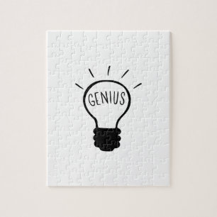 Glühlampe in Schwarzweiss Puzzle