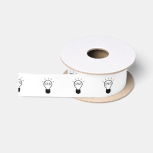 Glühlampe in Schwarzweiss Satinband