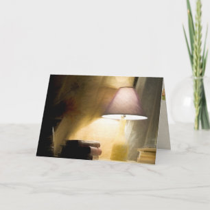 Glühlampe mit alten Büchern Impressionismus Karte