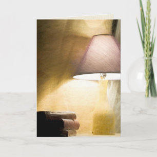 Glühlampe mit alten Büchern Impressionismus Karte