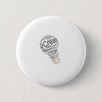 Glühlampe mit der Typografie, die Kreativität Button