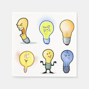 Glühlampen-Charakter-Papierservietten Serviette