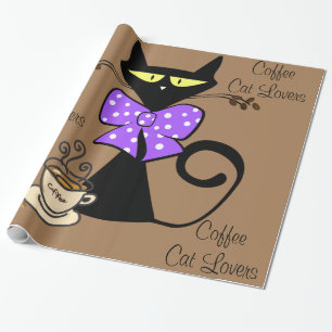 Glühpapier, Kaffeekatzen Liebhaber Geschenkpapier