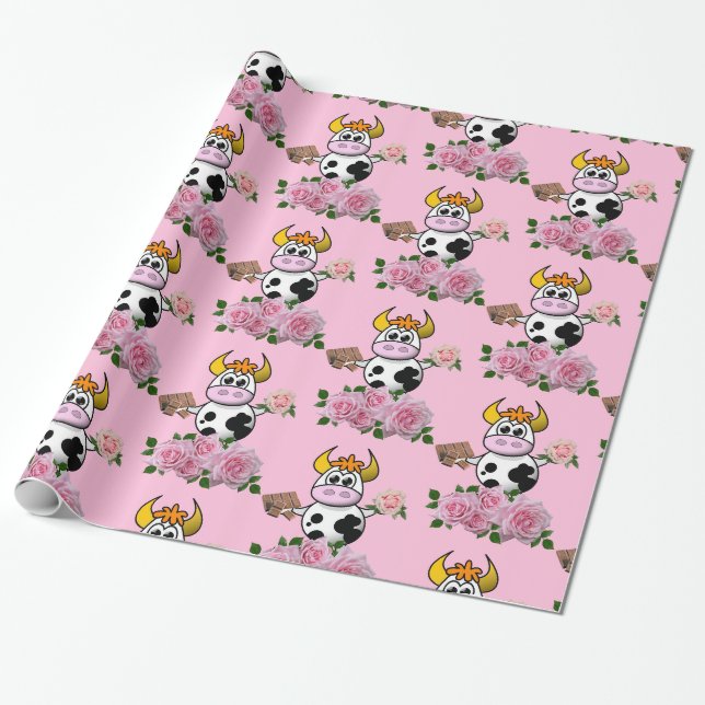 Glühpapier, Kuhrosa Rosenschokolade Geschenkpapier (Ungerollt)