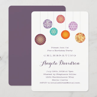 Glühpapier-Lampen Birthday Plum Einladung