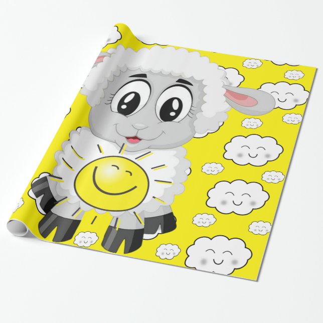 Glühpapier, schaf-gelbe Wolken Geschenkpapier (Ungerollt)
