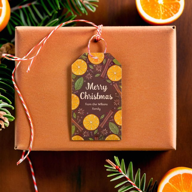 Glühwein, gewürzt geschenkanhänger (Christmas mulled wine spicy brown gift tags)