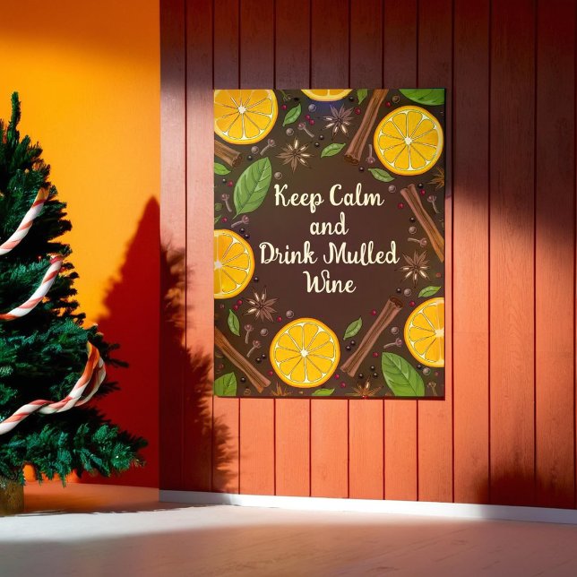 Glühwein, gewürzt poster (Christmas mulled wine spicy brown poster)