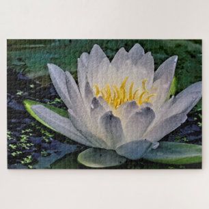 Glühweiße Lotus-Blume Puzzle