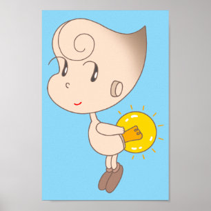 Glühwürmchen-Fee, die das Herz erleuchtet. Poster