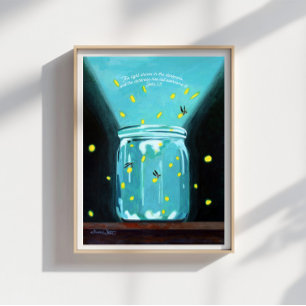 Glühwürmchen Malerei Johannes 1 5 Bibelvers Poster