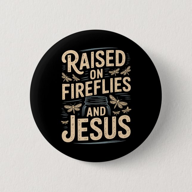 Glühwürmchen und Jesus Christliches Landleben Süde Button (Vorderseite)