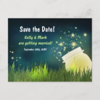 Glühwürmchen und Nacht im Mason-Glas Save the Date