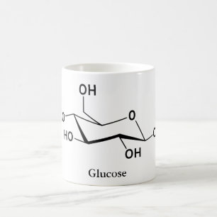 Glukose-Zuckermolekül-Chemie-Wissenschaft Kaffeetasse