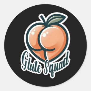 Glute Squad Pfirsich Po Gesäß Fitnessstudio Fitnes Runder Aufkleber