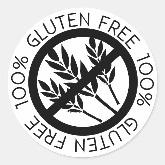 Gluten 100% geben kein Gluten-einfaches Runder Aufkleber (Vorderseite)