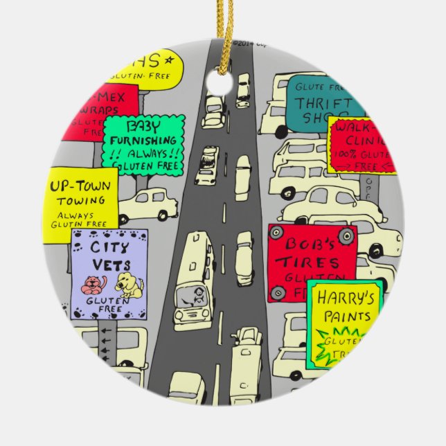 Gluten 606 geben Cartoon frei Keramikornament (Vorne)