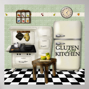 Gluten Free Kitchen Green Poster